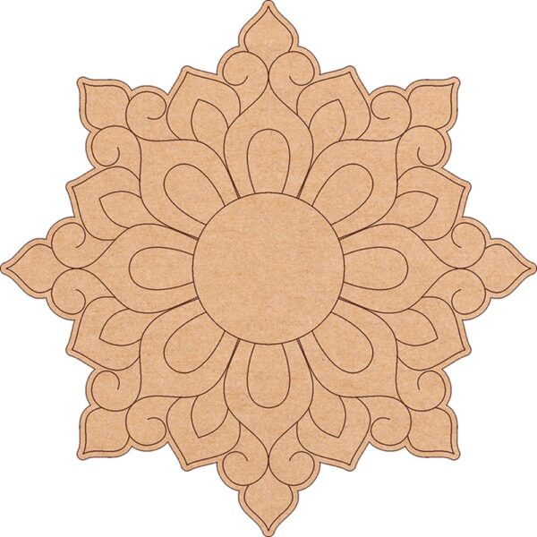 A laser cut MDF flower cut out with pre marked grid pattern, ready to be painted or decorated.