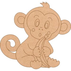 MDF monkey fridge magnet with cute and colorful monkey design.