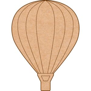 A colorful MDF Hot Air Balloon fridge magnet attached to the door of a refrigerator.