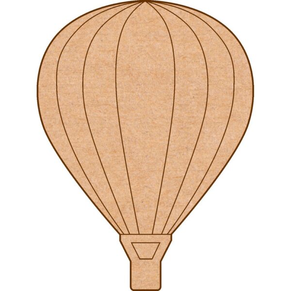 A colorful MDF Hot Air Balloon fridge magnet attached to the door of a refrigerator.