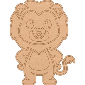 MDF lion fridge magnet with vibrant and colorful lion design.